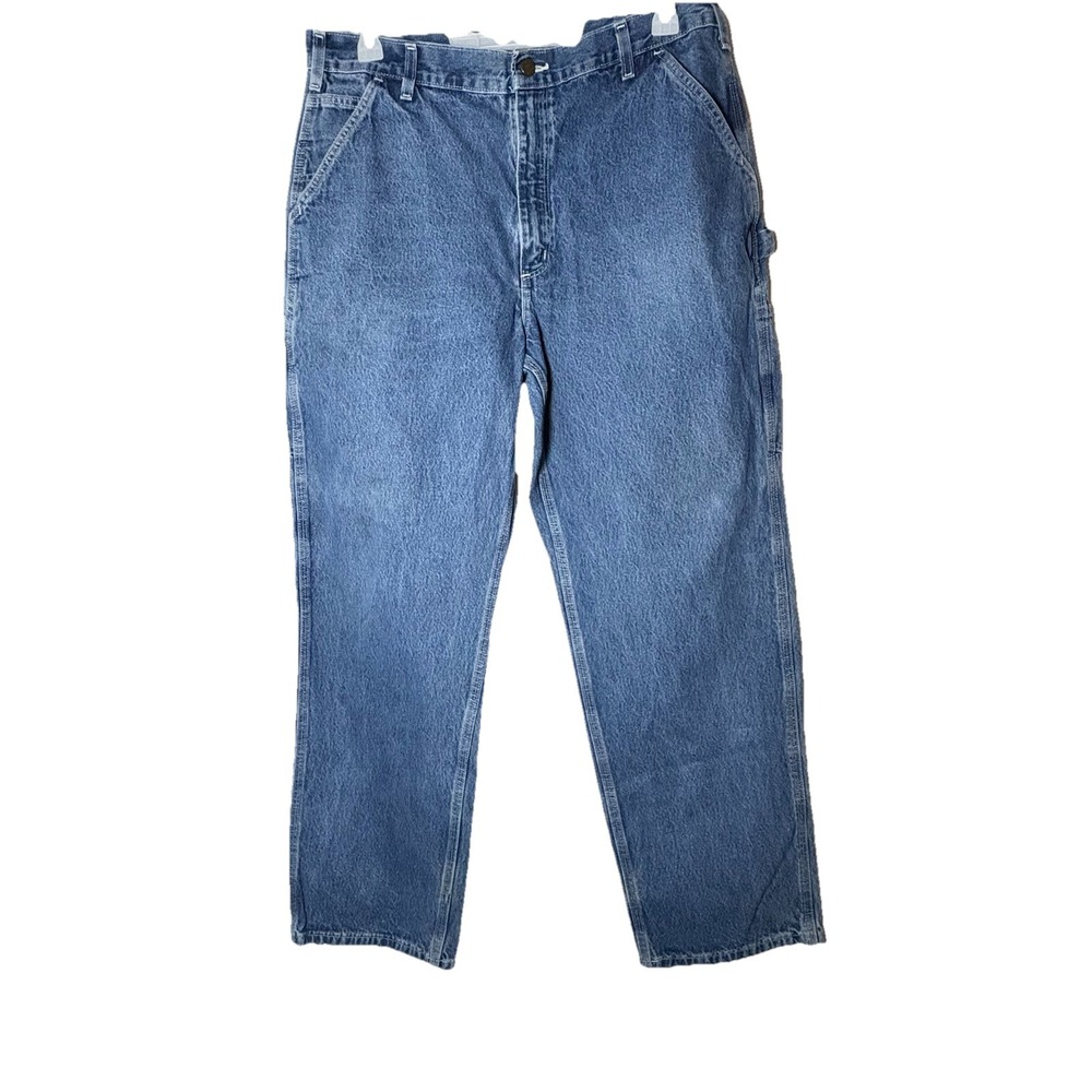 Carhartt Jeans Tagged 38 X 32 Orig Dungaree‎ Fit Blue Denim Comfy Side Pocket L